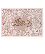 リーフワークカンパニー　バースデーカード　46－001　レースフラワー　ピンク