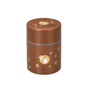 ハコヤ（HAKOYA）　茶筒　丸小　250mL　木目ハンコうさぎ