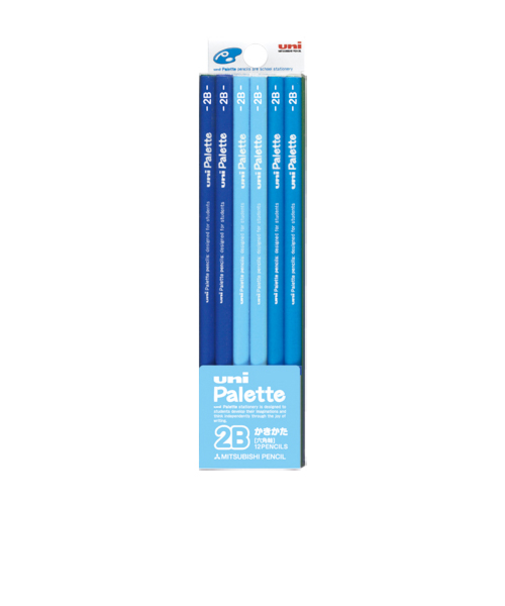三菱鉛筆　ユニ　パレット　ダース箱　6角　K55602B　2Ｂ　パステルブルー