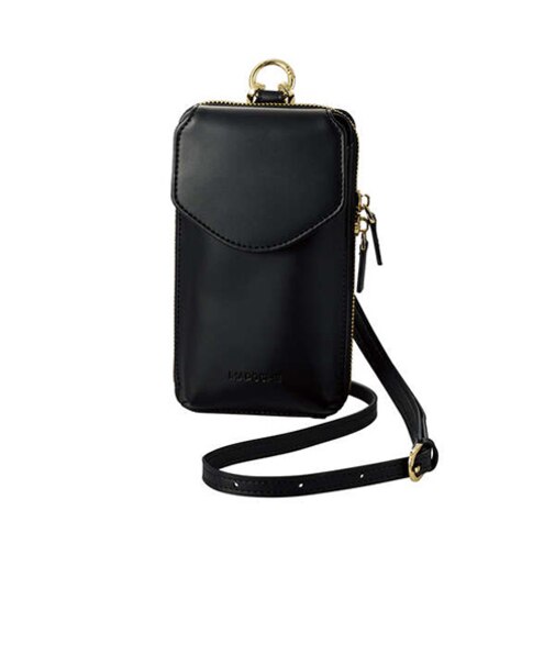 エレコム（ELECOM）　MAPOCHE（マポッシュ）　スマートフォンショルダーポーチ　フラップ付きタイプ　P-MAP04BK　ジェットブラック