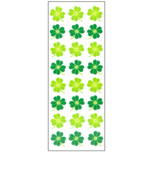 オクヤマ　ラメ入りシール　HR992　クローバー3列