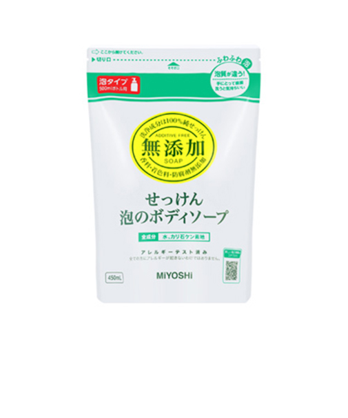 ミヨシ石鹸　無添加　せっけん泡のボディソープ　450mL　詰替