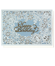 リーフワークカンパニー バースデーカード 46-002 レースフラワー ブルー