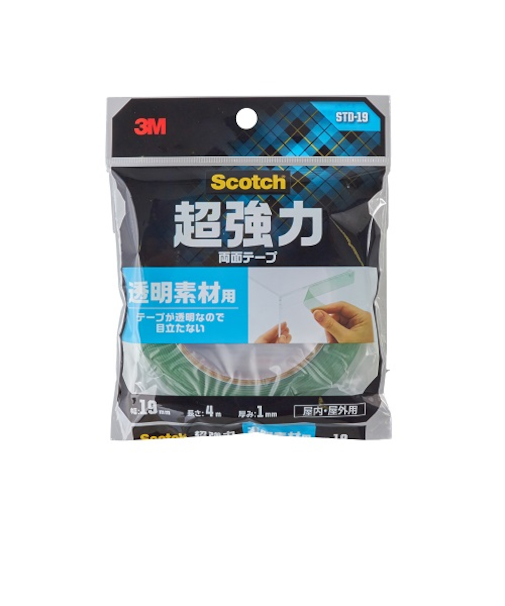 3M　超強力両面テープ　透明素材用　19×4M
