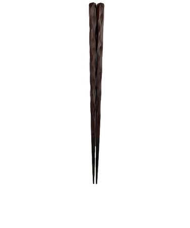 一双　剛堅箸朱　21cm