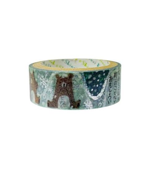 シール堂　宮沢賢治幻燈館　きらぴかマスキングテープ　ks－dt－10163　なめとこ山の熊