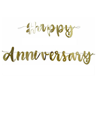 ユニーク　Happy　Anniversary　バナーゴールド　U72608