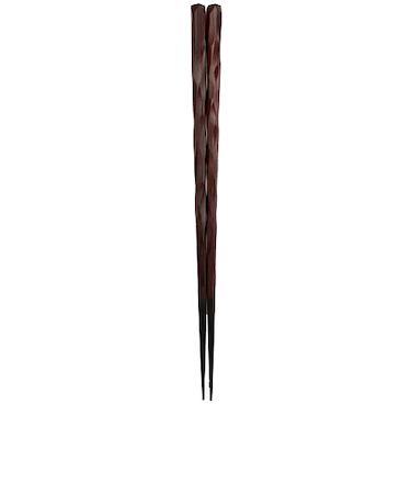 一双　剛堅箸朱　23cm