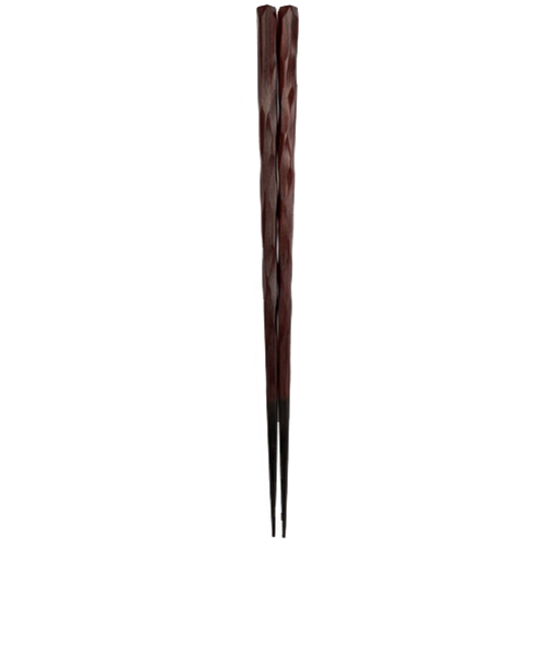 一双　剛堅箸朱　23cm