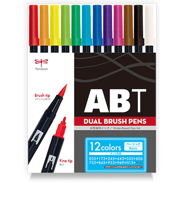トンボ鉛筆（Tombow）　デュアルブラッシュペン　12色ベーシック　AB－T12CBA
