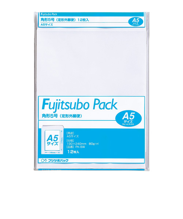 マルアイ　藤壺クラフトパック　角5　80G　PK－5W　ホワイト　12枚入