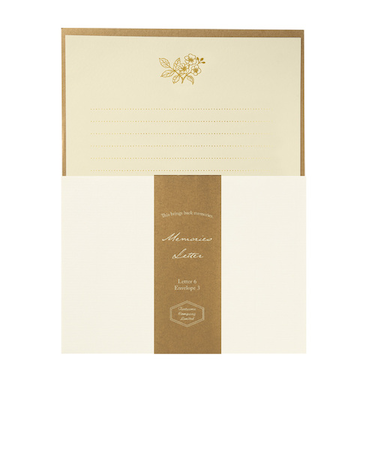 包む　レターセット　ワンポイント箔押し　H-TL0C3　野ばら