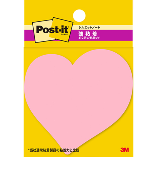 スリーエム（3M）　ポストイット　強粘着シルエットノート　SSS－HEU　ハート