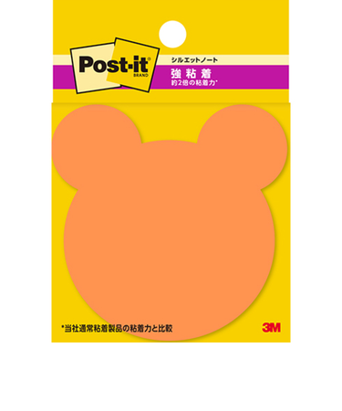 3M　ポストイット　強粘着シルエットノート　SSS－BEU　クマ