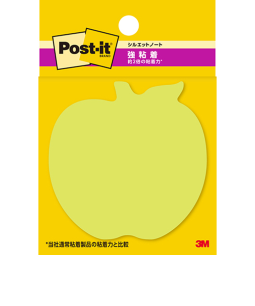 3M　ポストイット　強粘着シルエットノート　SSS－APU　リンゴ