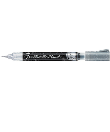 ぺんてる（Pentel）　デュアルメタリックブラッシュ　XGFH－DZ　シルバー
