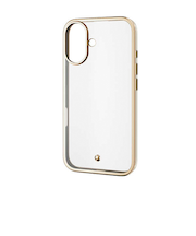 【iPhone16】　エレコム（ELECOM）　＆me　ソフトケース　メタリックライン　PM-A24AUCTMLGB　グレージュ