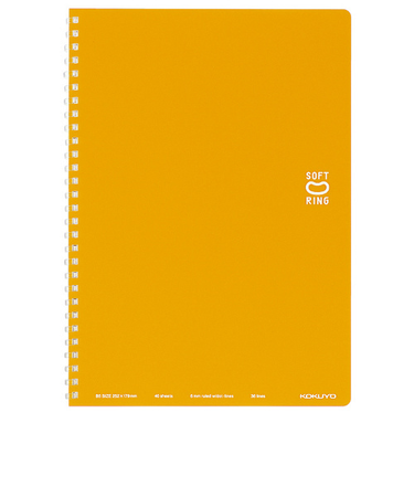 コクヨ（KOKUYO）　ソフトリングノート　6号（セミB5）　ス－SV301BT－YR　オレンジ