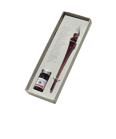 エルバン（HERBIN）　ガラスペンつむぎ＆ミニインクセット　hb21477set　パープル