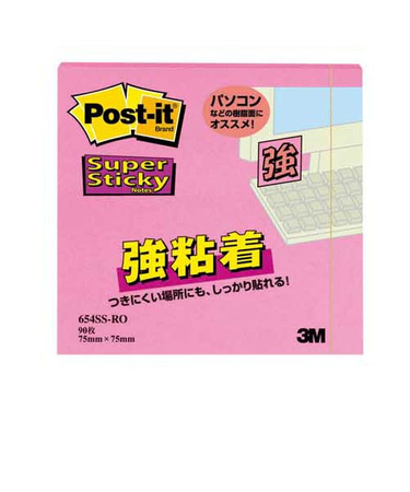 3M　ポスト・イット　強粘着ノート　654SS－RO　ローズ