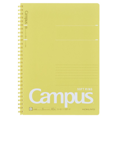 コクヨ（KOKUYO）　キャンパス　ソフトリングノート　ドット罫　40枚　B5　ス－S111BT－Y　イエロー