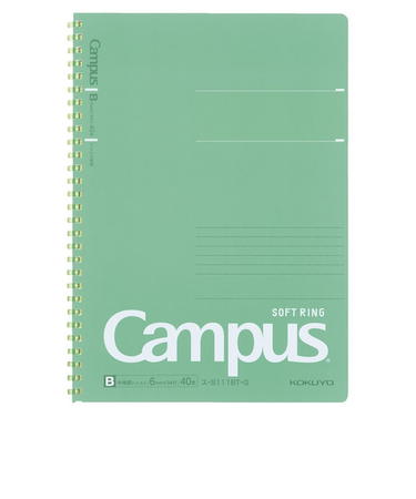 コクヨ（KOKUYO）　キャンパス　ソフトリングノート　ドット罫　40枚　B5　ス－S111BT－G　グリーン