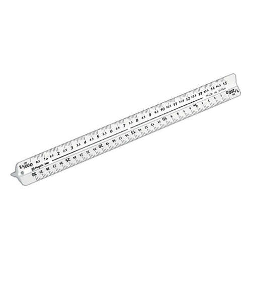 三角スケール　建築士用　快段目盛　TSB－15KD　15cm