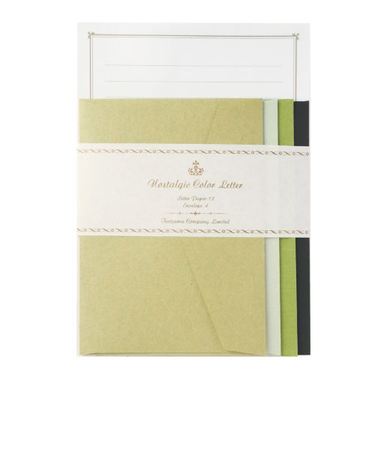 包む　レターセット　ノスタルジックカラー　TL0Q8　グリーン
