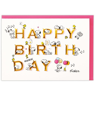 ホールマーク（Hallmark）　グリーティングカード　誕生お祝い　立体　スヌーピー　833442　ハッピーバースデー文字