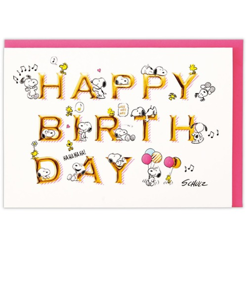 ホールマーク（Hallmark）　グリーティングカード　誕生お祝い　立体　スヌーピー　833442　ハッピーバースデー文字