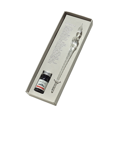 エルバン（HERBIN）　ガラスペンつむぎ＆ミニインクセット　hb21401set　クリア