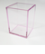 有賀　ペンスタンド　角型　クリアピンク　70×70×90×4mm