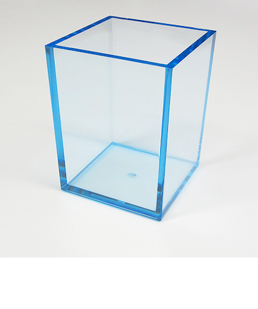 有賀　ペンスタンド　角型　クリアブルー　70×70×90×4mm