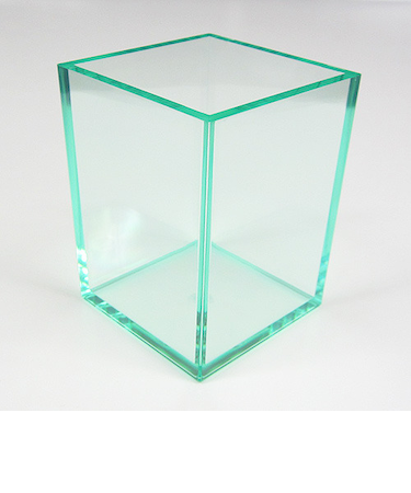 有賀　ペンスタンド　角型　クリアグリーン　70×70×90×4mm