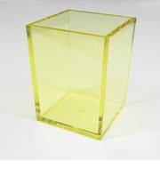 有賀　ペンスタンド　角型　クリアイエロー　70×70×90×4mm