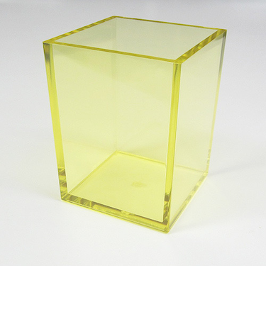 有賀　ペンスタンド　角型　クリアイエロー　70×70×90×4mm
