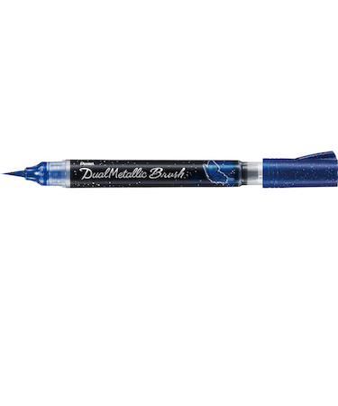 ぺんてる（Pentel）　デュアルメタリックブラッシュ　XGFH－DC　ブルー＋メタリックグリーン