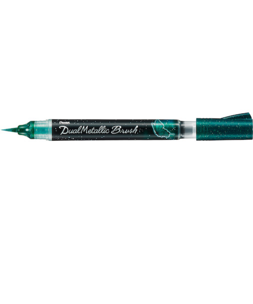 ぺんてる（Pentel）　デュアルメタリックブラッシュ　XGFH－DD　グリーン＋メタリックブルー