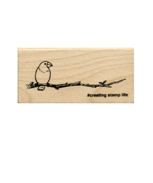 こどものかお　アイラブスタンプ　1632－005　枝と文鳥