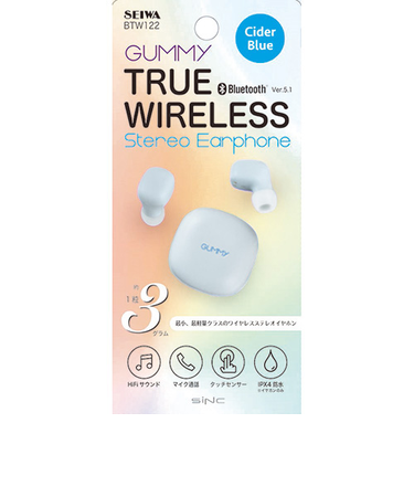 セイワ（SEIWA）　GUMMY　Bluetoothステレオ小型イヤホン　ブルー