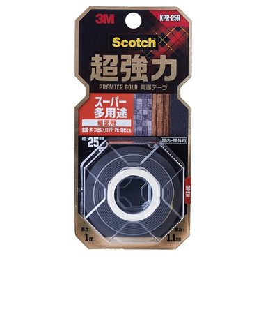 3M　超強力両面テープ　プレミアゴールドスーパー多用途　粗面用　KPR‐25R　25mm×1m