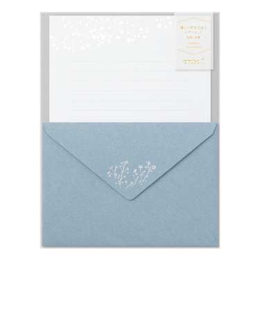 ミドリ（MIDORI）　レターセット　箔押封筒　86508006　かすみ草柄