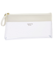 セキセイ　ラポルタ　クリアケース　クリアクリア　ペンケース　LA-6336　ホワイト