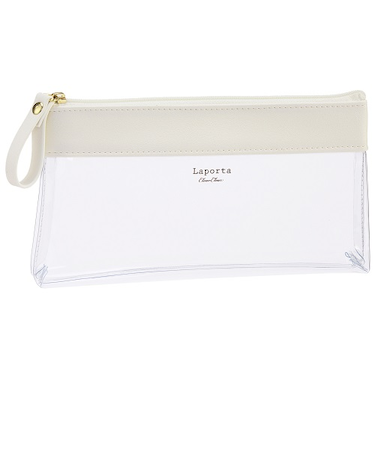 セキセイ　ラポルタ　クリアケース　クリアクリア　ペンケース　LA-6336　ホワイト