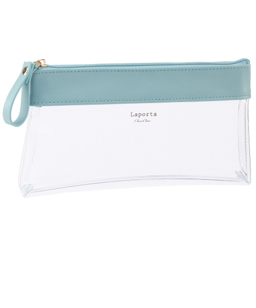 セキセイ　ラポルタ　クリアケース　クリアクリア　ペンケース　LA-6336　ぺールブルー