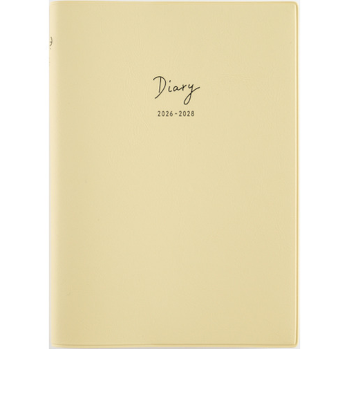 【2026年1月始まり】　高橋書店　3年DIARY　B6　デイリー2日1ページ　344　クリームイエロー　各月1日始まり