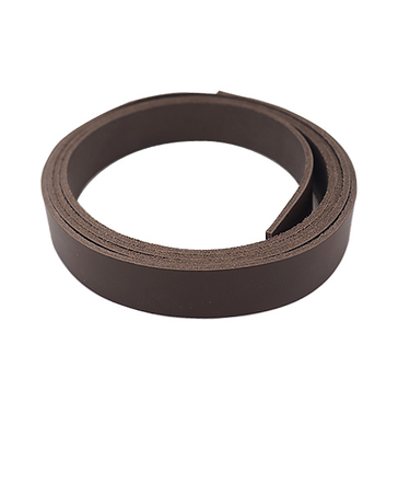 中西　牛オイル革ひも　25mm巾×180cm　チョコ