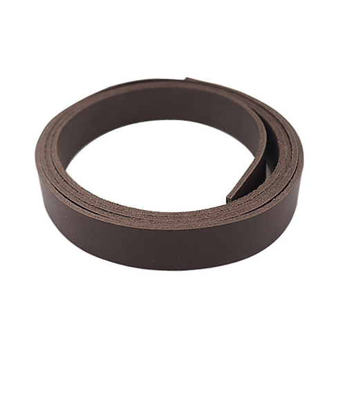 中西　牛オイル革ひも　25mm巾×180cm　チョコ