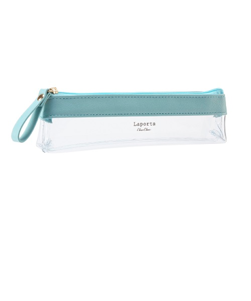 セキセイ　ラポルタ　クリアケース　クリアクリア　スリムペンサイズ　LA-6331　ぺールブルー