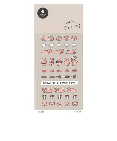 スワテリエ（suatelier）　ミニステッカー　deco.06　111　PIG！